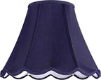 GOSO Medium Blue Scalloped Lamp Shade Set of 2, Replacement Braids with Petal Edges,6×13×9.8 Inch Spider Lamp Shade for Table Lamp,Floor Lamps Easy Assembly, Bell Shades for Living Room Art Decor
