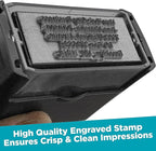 Custom Self Inking Rubber Stamp - Up to 6 Lines of Text - Choose from 15 Ink Colors - X-Large Size