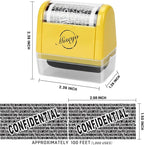 Miseyo Identity Theft Protection Roller Stamp Set - Yellow (6 Refill Ink Incleded)