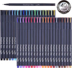 Tebik 45 Pack Planner Colored Pens, 40 Colors Pens with 5 Stencils, Fineliners for Journal Planner Note Calendar Writing Coloring, Drawing, School Office Art Supplies