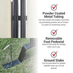 Proman Products - Galaxy Section Divider, Water Repellent Fabric Room Divider with Black Powder Coated Metal Frame for Indoors or Outdoors (Beige)