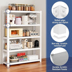 WORKPRO 3000lbs 5-Tier Shelving Unit, 72" H Adjustable Storage Shelves, Boltless Garage Shelving Unit for Garage, Kitchen, Durable Scratch-Resistant Panels, White