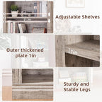 RWYHG 43" Grey Tall Bookshelf Set of 4,3-Tier Thick Wooden Book Shelf with Adjustable Shelves,Free Standing Farmhouse Bookcase with Open Display Storage,Floor Vintage Bookshelves for Living Room