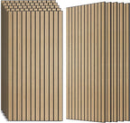 AUTORIFIC Wood Veneer Sound Panels, 10 Pack 47.2”x23.6” Wall Panels, Decorative Acoustic Panels for Walls, for Office,Home Theater,Studio,Living Room, Teak(Mitred)