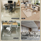 Koonmi Tempered Glass Chair Mat for Hardwood Floors & Carpets, 48" x 80“ Transparent Heavy Duty Office Floor Protector with Noise-Free Gliding Shatterproof for Home Office Desk