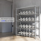 M MZG 2200 Lbs 5 Tier Storage Rack Metal Wire Shelving Unit, Storage Standing Shelf Organizer for Laundry Bathroom Kitchen Pantry Closet Garage, Chrome 17.7" D x 59.1" W x 70.4" H