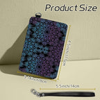 BWEGRHE Small Travel Wallets, Purple Blue Mandala Slim Minimalist Front Pocket Wallet with Wristlet, RFID Blocking PU Leather Credit Card Holder with ID Window Change Purse for Men Women