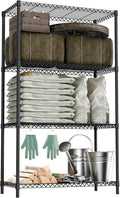 M MZG Standing Shelf Units Wire Rust-Proof Outdoor Storage Shelving 4-Tier Utility Shelving Unit for Garden Home,Kitchen,Office Dark Grey 17.7" D x 35.5" W x 59.4" H