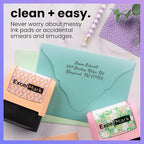 ExcelMark Address Stamp - Custom Return Address Stamp with Elegant Designs, Vibrant Colors & Patterns – Perfect for Mail, Invitations & Gifts (Violet Mount, Custom)