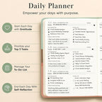 Mantra Planner 2026 Planner, Daily Journal & Gratitude Journal All-In-One with To Do List, Self Care Prompts & Habit Tracker - 7 x 10 - Morning