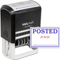 MaxMark Large Self-Inking Rubber Date Office Stamp with Posted Phrase & Date - Blue/Red Ink, 12-Year Band - Style 3