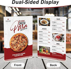 Argvey 8 Pack Acrylic Sign Holder 8.5 x 11 Vertical, Clear T Shape Table Menu Display Stand, Multi-function Plastic Double-Sided Paper Picture Frames Flyer Document Holder for Displaying