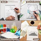 Engrowtic 6 Pack Top Spiral Graph Paper Notebooks 8.7 X11.4 Inch A4 Grid Paper Notepad 70 Sheet Memo Steno Pad for Engineering Writing Sketching Drawing School Office Supplies (Black)