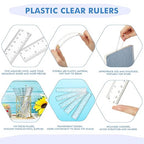 Zonon 500 Pcs 6 Inch Rulers Bulk Clear Plastic Flexible Straight Rulers with Inches and Centimeters First Day of School Gift for Students Back to School Office Supplies