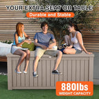 Decksplore 180 Gallon Outdoor Storage Box Waterproof Lockable Resin Deck Box Large, Patio Storage Bin for Pool Accessories Cushion Furniture, Garden Tools, UV-Resistant Outside Delivery Grey
