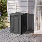 Yardgrace 55 Gallon Outdoor Storage Box, Waterproof Resin Deck Box for Patio, Pool, and Garden, Lockable Bin for Cushions, Tools, and Accessories, UV-Resistant, Black