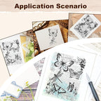 UCEC Retro Butterfly Vintage Stamps for Crafting, Clear Stamps for Card Making, Silicone Clear Travel Stamp for Journals DIY Scrapbooking Journal Home Decoration, 7.87x5.91inch, 1 Sheet