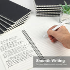 miikoul 100 Packs A5 Spiral Notebooks, Black Ruled Notebooks Bulk, 8.3"×5.5", 60 Sheets/120 Pages, Hardcover Lined Journal Notepad Travel Notebooks for Office and Back to School Supplies