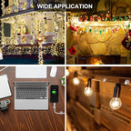 200 PCS Christmas Light Clips Outdoor (Small & Large), Adhesive Clear Cable Clips Wire Holder Cord Organizer for Cable Management, Hooks for Outdoor String Lights Patio Decor, Holiday Porch Decor