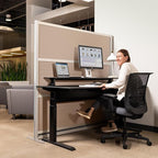Stand Up Desk Store Oakwood Aesthetic Modular Walls | Room Divider Wall with Durable Woodgrain-Inspired Finish | Modular Office Partition Wall for Offices, Classrooms, and Coworking 70" W x 70" H
