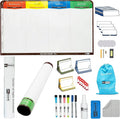 pmxboard 4 Column Magnetic Kanban Board, Scrum Board Flex Whiteboard Kit. Agile Kit, 64 Magnetic Kanban Cards Kit, Scrum Cards Set. Project Management Board for Project Planning, Kanban Whiteboard Kit