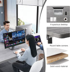 Conference Table,55.1''Folding Conference Room Table for 4-12 People,Mobile Flip Top MeetingTraining Table with Different Coulor and Styles for Offices, Classrooms,Meeting Room (2, 61''F)