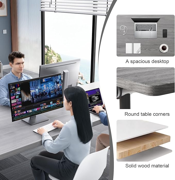 JEHUJD Conference Table,55.1''Folding Conference Room Table for 4-12 People,Mobile Flip Top MeetingTraining Table with Different Coulor and Styles for Offices, Classrooms,Meeting Room (4, F)