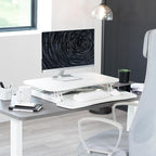 VIVO 28 inch Desk Converter, K Series, Height Adjustable Sit to Stand Riser, Dual Monitor and Laptop Workstation with Keyboard Tray, White, DESK-V028KW