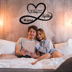 Personalized Valentines Metal Wall Sign, Custom Infinity Heart Love Couple Name Sign, Valentine's Wedding Gifts for Couples, Metal Engagement Sign, Home Decoration, Gift for Anniversary