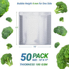 Amiff Silver Thermal Bubble Mailer, 15 x 17 Inches. 50 Pack Metallic Bubble Mailers. Self-Seal Insulated Mailers for Cold Shipping. Padded Envelopes Waterproof. Thermal Bag for Food, Cosmetics