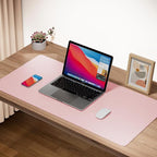 Boutilon Leather Desk Pad Protector,Non-Slip Mouse Pad,Laptop Desk Pad,Office Mouse Mat,Waterproof Leather Desk Blotter,Desk Writing Pad for Office and Home (L-Light Pink,35"x 17")