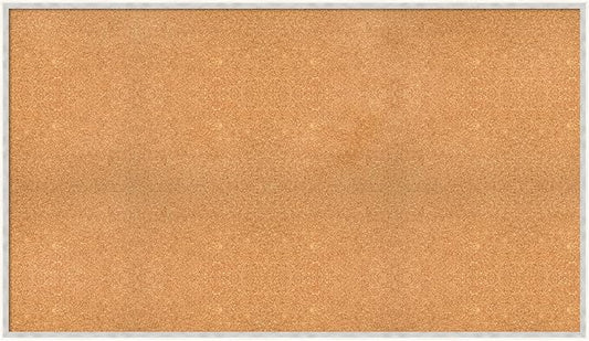 Amanti Art Natural Cork Board for Wall, 33x57 Vision Board with White Frame, Oversize Corkboard Office Decor for Home Organization, Modern Corkboard Pinboard to Display Items for Home Organization in