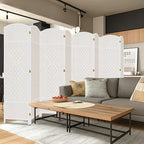 DURASPACE 8 Panel Room Divider, 6ft Tall Folding Privacy Screen, 19.5" Wide Panels, 360°Rotation, Hand-Woven Freestanding Wood Partition for Room Separation
