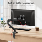 Acer Single Monitor Mount, Fully Adjustable Monitor Arm Fits 17 to 34 Inch Screens, Gas Spring VESA Mount with C-Clamp & Grommet Base, Computer Desk Arm with Tilt Swivel Rotate Supports 4.4-19.8 lbs