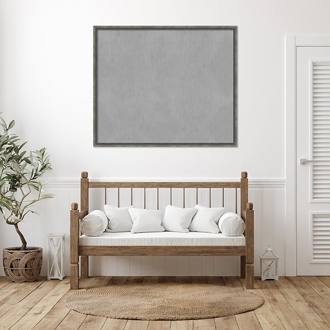 Amanti Art Grey Framed Magnetic Board 42x50 Oversize Vision Board for use with Magnets, 100% Metal Sheet to Display Items as Office Decor or for Home Organization in mudroom, Kitchen or Kids Room