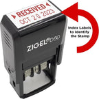ZIGEL D50 Date Stamp with Completed - Self Inking Date Stamp - Red