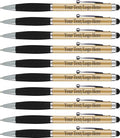 SyPen Personalized Pens With your Custom Logo or Text-600 Pack Bulk-for Businesses, Parties, and Events, 2 in 1 Ballpoint Pen & Stylus Compatible with Touchscreen Devices, Gold Barrel, Black Ink