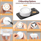 TECOMLIGHT Puck Lights with Remote Control, Battery Powered Wireless LED Under Cabinet Lighting, RGBCW Stick On Push Lights 6 Pack - White