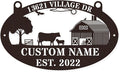 Custom Farmhouse Metal Sign | Personalized Last Name & Established Date Farm Scene Wall Art | Metal Farm Wall Art & Garden Decor | Unique Farmer Gift, Housewarming, or Ranch Decoration