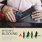 BWEGRHE Small Travel Wallets, Purple Blue Mandala Slim Minimalist Front Pocket Wallet with Wristlet, RFID Blocking PU Leather Credit Card Holder with ID Window Change Purse for Men Women