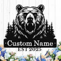 Custom Bear Metal Sign, Custom Bear Metal Wall Art Decor, Personalized Last Name Signs for Home, Rustic Farmhouse Black Wall Decor for Cabin, Bedroom, Living Room, Porch