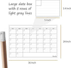Large Dry Erase Wall Calendar - 24"x 36" Undated Monthly Calendar for Home, Office, Classroom - Reusable Laminated Task Organizer