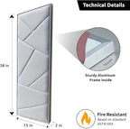 Tönnen Sublime Acoustic Panel | Professional Sound Absorbing Panel | Decorative Soundproof Panel | Acoustic Wall Panel (38x15x2 in - 1 piece - Gray)