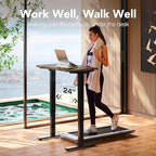 HUANUO 48" x 24" Electric Standing Desk Adjustable Height, 4 Memory Height Settings, Headphone Hook, Cable Manager, Sit Stand Up Desk for Home Office & Computer Workstation, Vintage Brown