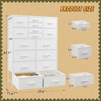 Romorgniz 57“H Dresser for Bedroom with Multiple Drawers,Dressers & Chests of Drawers for Bedroom,Large White Dresser, Sturdy Metal Frame & Wood Top,Entryway, Hallway