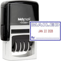 MaxMark Office Self Inking Date Stamp with Phrase Mailed - 2 Color Blue/Red Ink