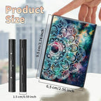 BWEGRHE Slim Credit Card Holder, Art Mandalas RFID Blocking Metal Wallet for Men & Women, Aluminum Minimalist Hard Case Pocket-Sized Business Cards Organizer (Fits Up to 10 Cards)
