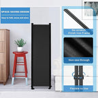 MAYOLIAH 6 Panel Room Dividers Folding Privacy Screen, 10ft Wide 6ft Tall Partition Office Walls Separator with Small Base, Black