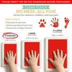 Clean Touch Ink Pad for Baby Handprints and Footprints – Inkless Infant Hand & Foot Stamp – Safe for Babies, Doesn’t Touch Skin – Perfect Family Memory or Gift – Red Print Kit by Tiny Gifts