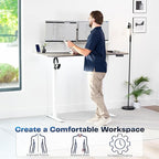 VIVO Electric 63 x 32 in Standing Desk, Memory Height Adjustment, 1B Series, Holds 220 lbs, Dark Gray Top White Frame, DESK-KIT-1W1G